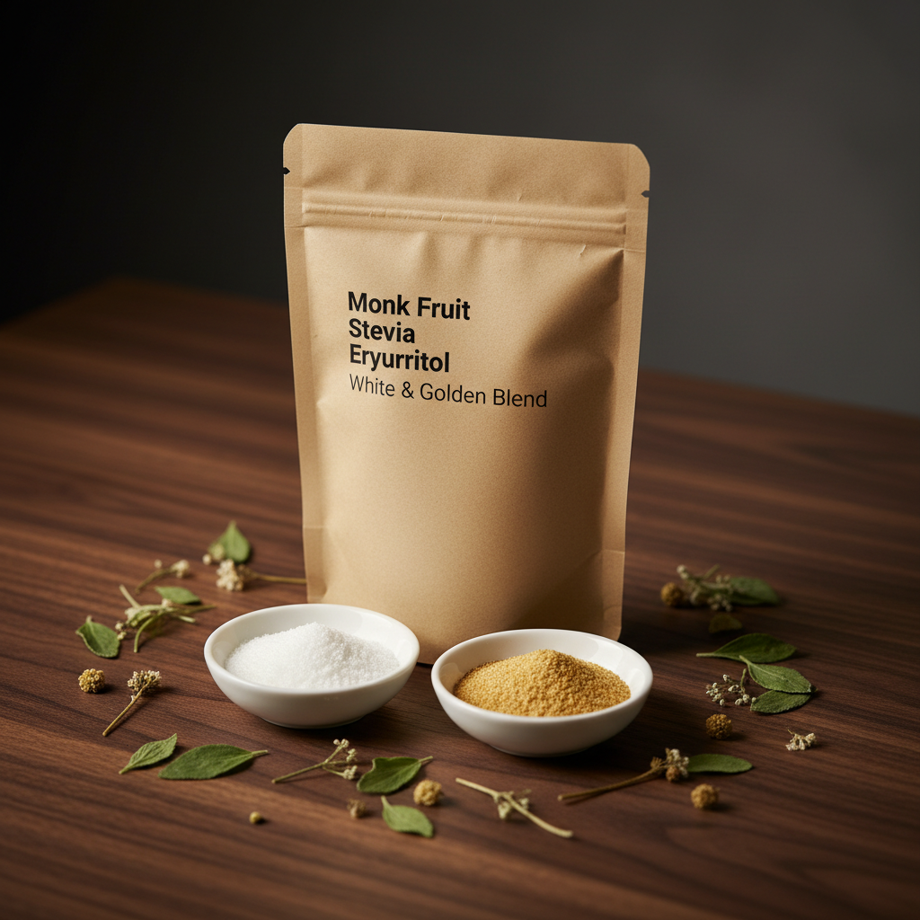 Monk Fruit/Stevia/Erythritol 1:1 blend (white & golden)